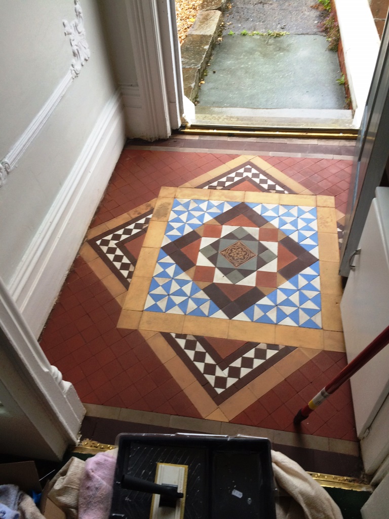 Bitumen Cleaned from Victorian Tiles in Barrow in Furness