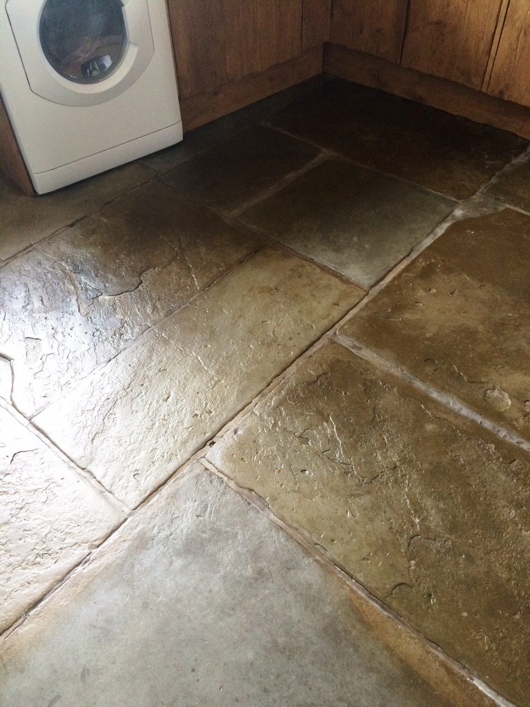 Flagstone Tiled Floor After Cleaning and Sealing in Ambleside