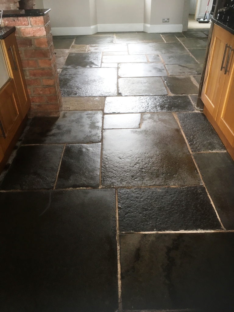 Flagstone Floor Grange Over Sands After Cleaning
