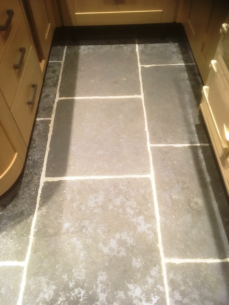 Stone Effect Concrete Kitchen Flooring Before Cleaning Arnside