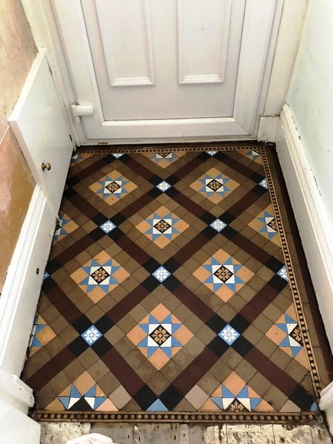 Small Victorian Tiled Vestibule After Cleaning Kendal