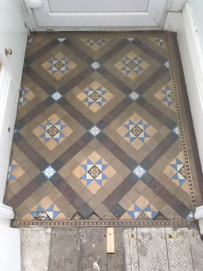 Small Victorian Tiled Vestibule Before Cleaning Kendal