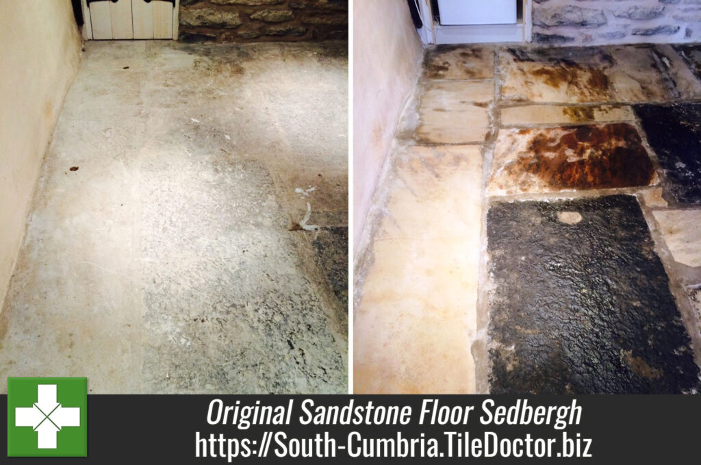 Original Sandstone Floor Milled and Sealed in Sedbergh