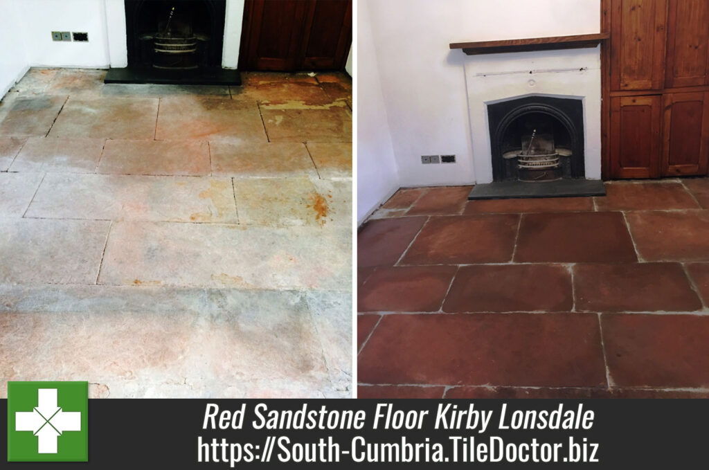 Red Sandstone Floor Restored in Kirby Lonsdale