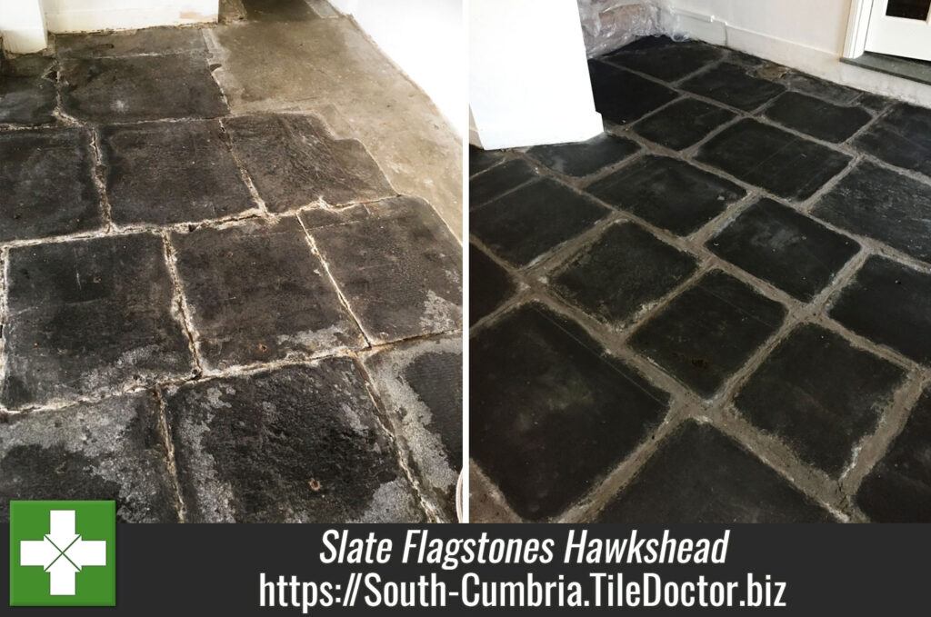 Salvaging Heavily Damaged Slate Flagstones in Hawkshead