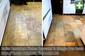 Indian Sandstone Tiled Kitchen Floor Renovation Grange-Over-Sands Cumbria