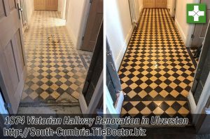 Victorian Tiled Hallway Before After Restoration Ulverston