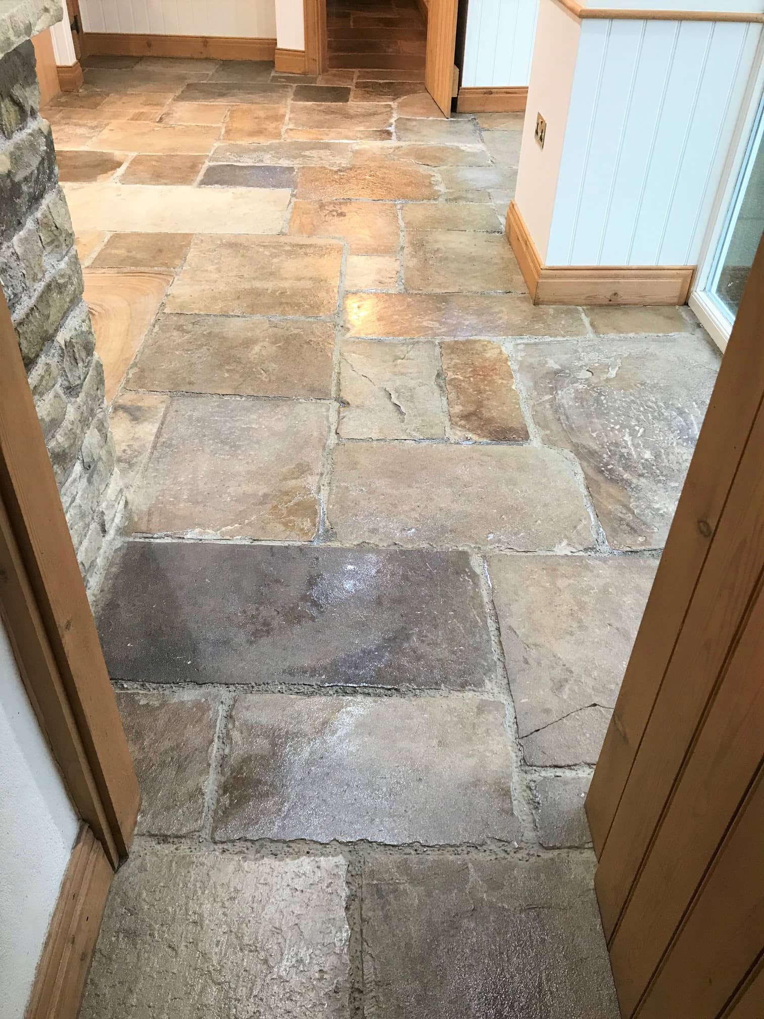 Sandstone Floor Stripped and Sealed in Windermere - Stone Cleaning