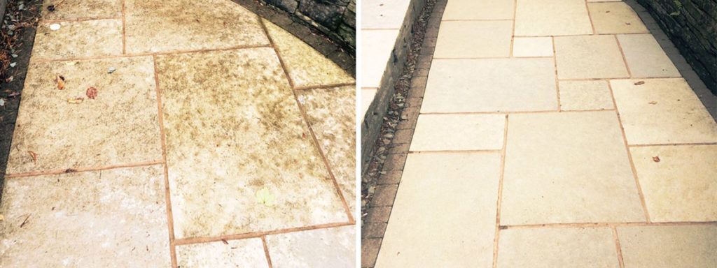 Indian Limestone Patio Windermere Before After Cleaning