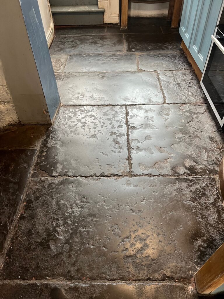 Black Flagstone Floor After Renovation Kendal