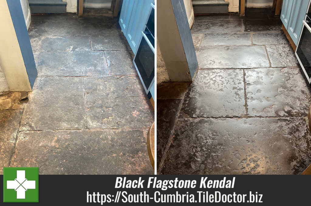 Black Flagstone Floor Renovation Kendal