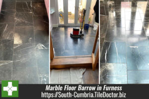 Polished Black Marble Floor Polished in Furness